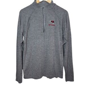 Lululemon Quarter Zip Pullover Men's Large Gray Metal Tech Vent Running Logo Gym